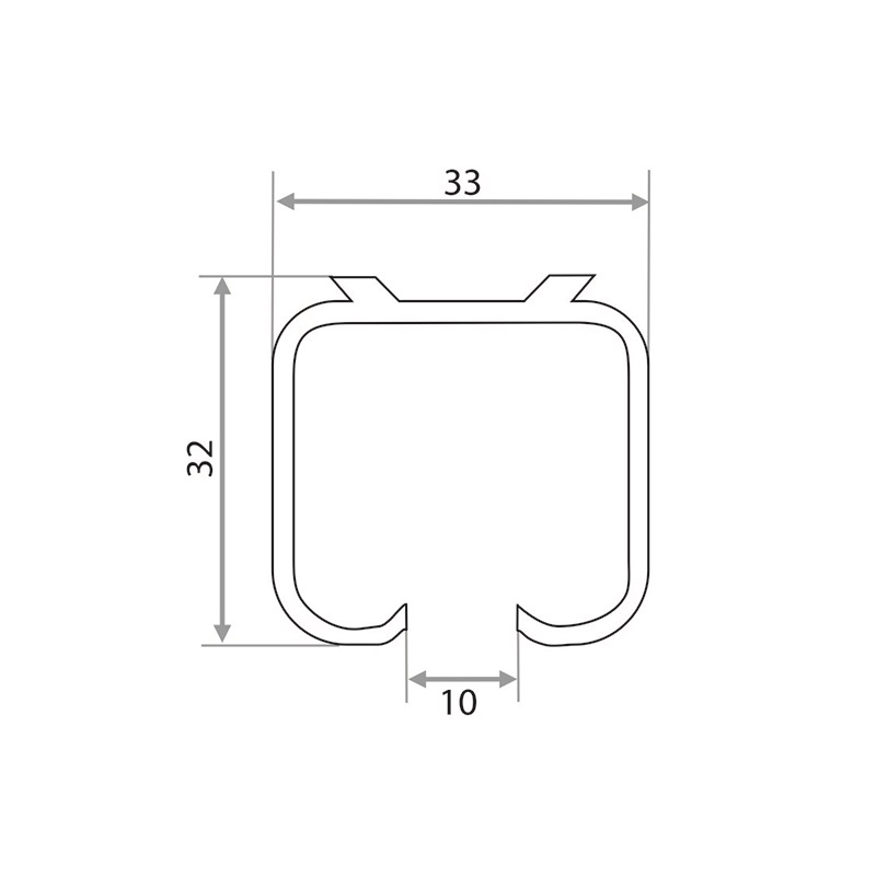 Верхняя направляющая для раздвижных дверей 3м