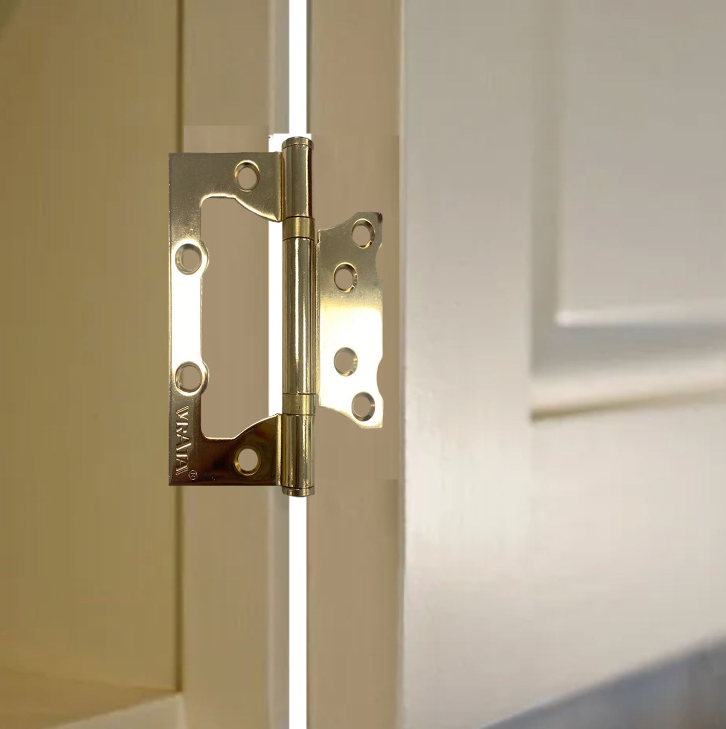 Петля накладная Vrata 100х75х2,0 без врезки, б/к, золото 