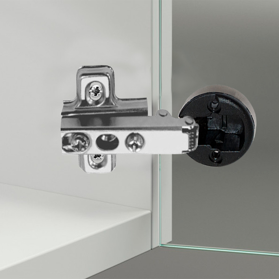 Петля мебельная Trodos накладная для стеклянных дверей SLIDE-ON с крышкой 37гр