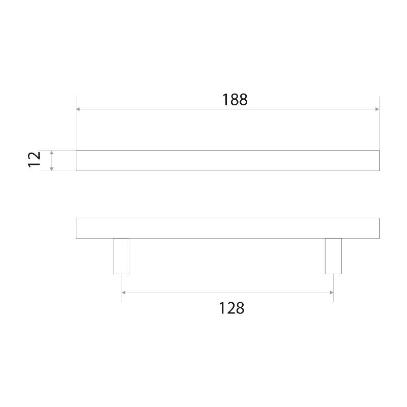 Ручка-рейлинг мебельная Trodos "8926" D12х128-188мм нержавеющая сталь