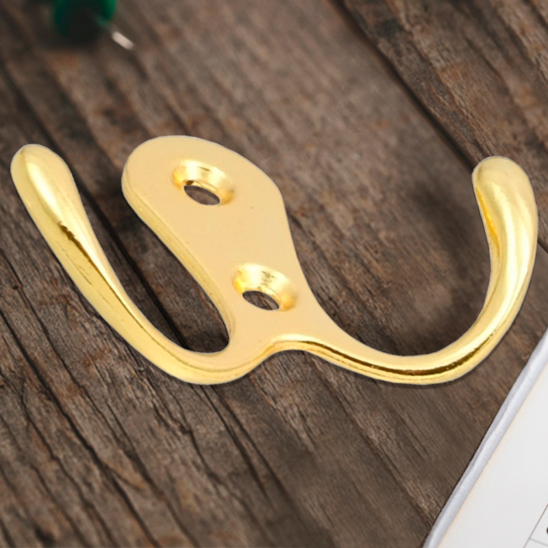 Крючок мебельный Trodos "ZY-110А" 2-рожковый, сплав ЦАМ, золото