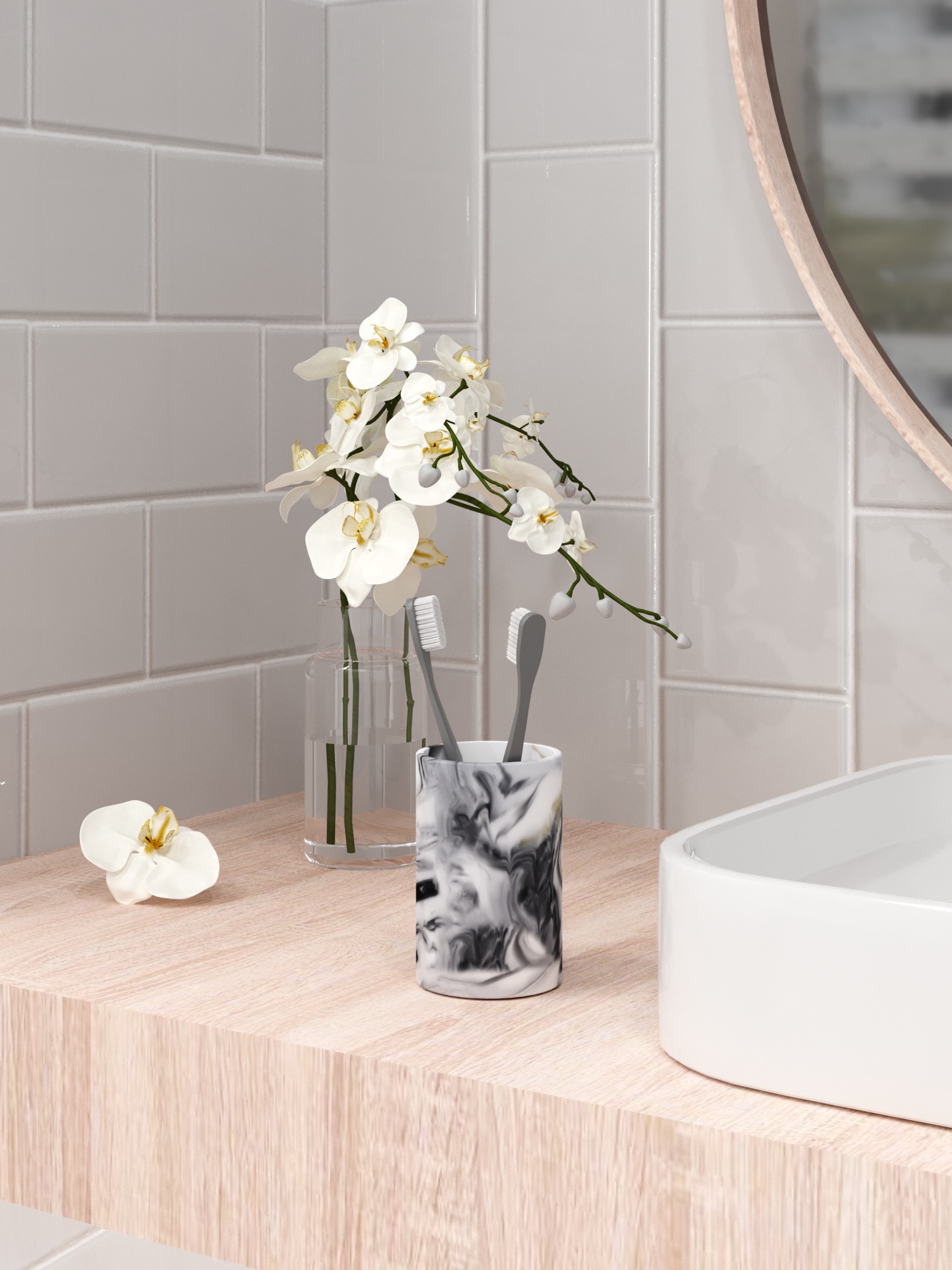 Стакан для зубных щеток Zenfort "Лава", полирезина