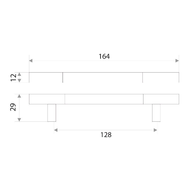 Ручка-скоба мебельная Trodos "ZY-1029" 128мм алюминий 71гр, хром/хром матовый, хедер