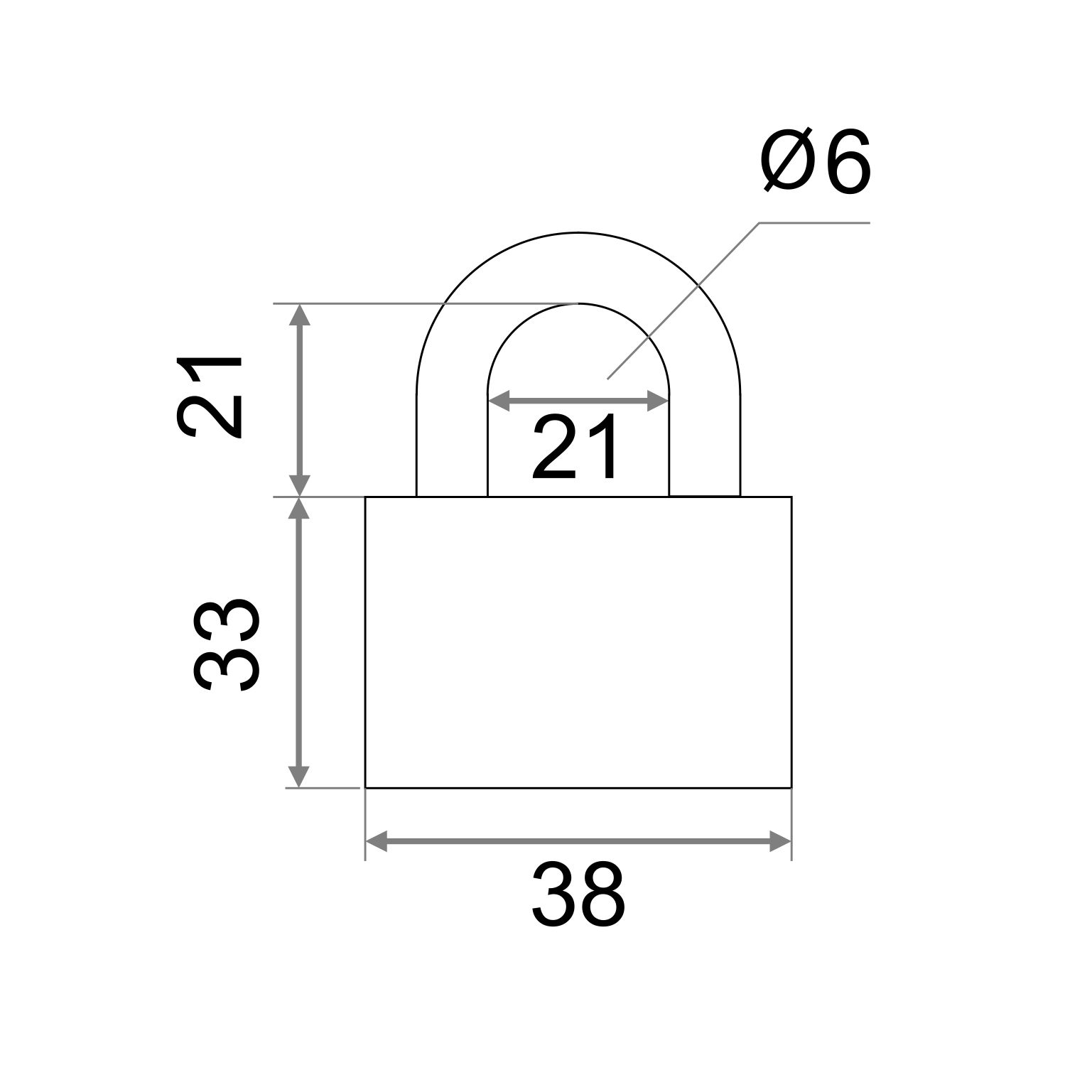 Замок навесной Vrata BC-НG36-38 чугун, серый