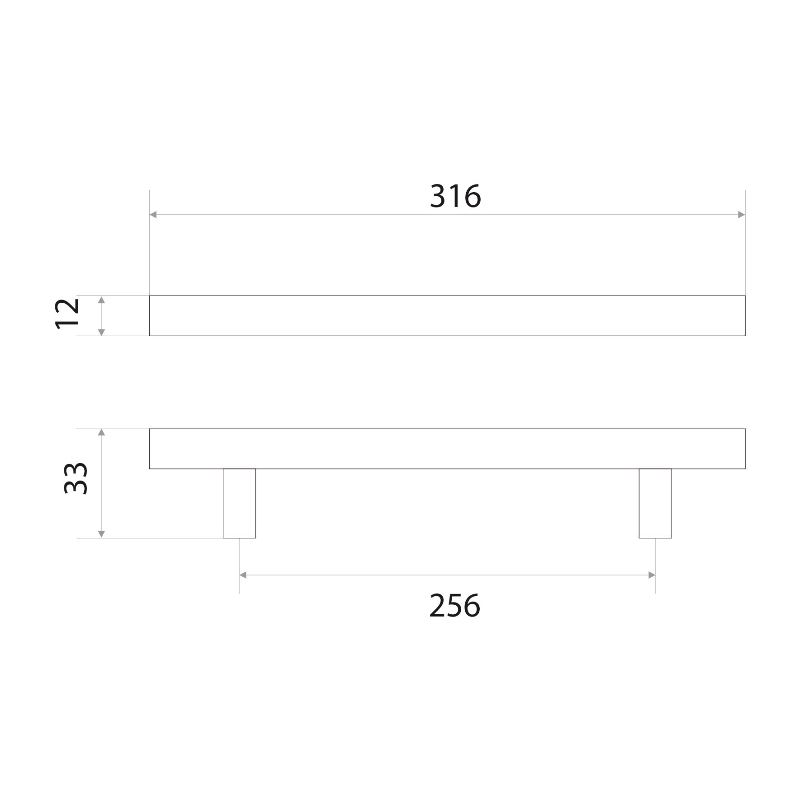 Ручка-рейлинг мебельная Trodos "8926" D12х256-316мм сталь, хром
