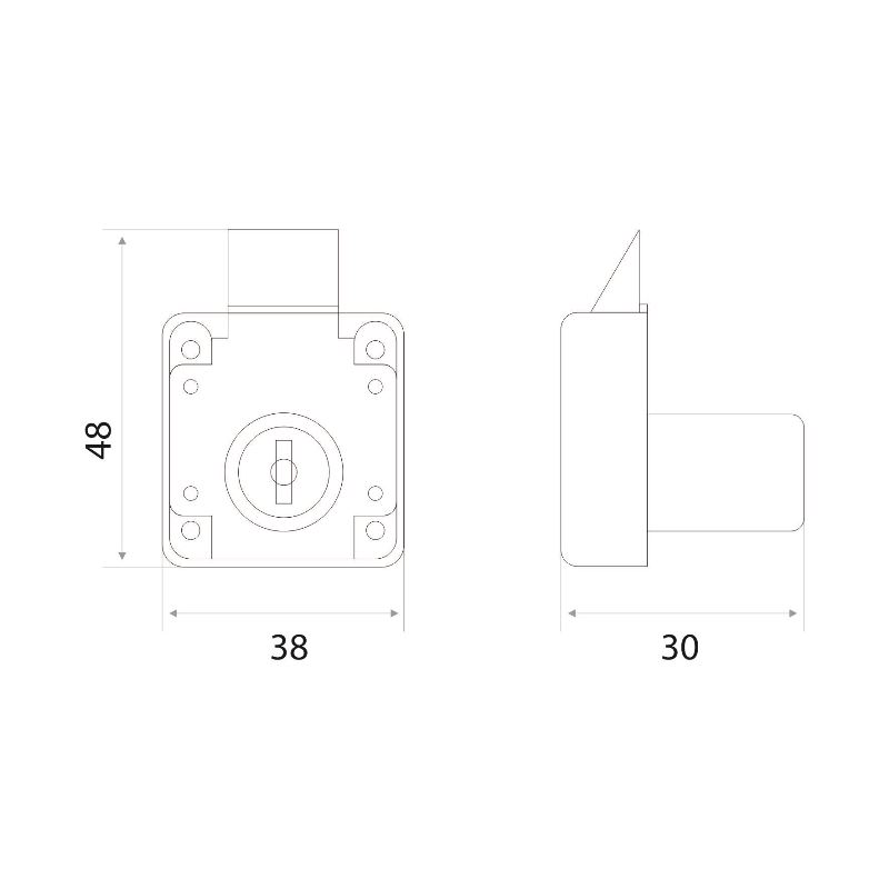 Замок мебельный Trodos "338" автомат, хром