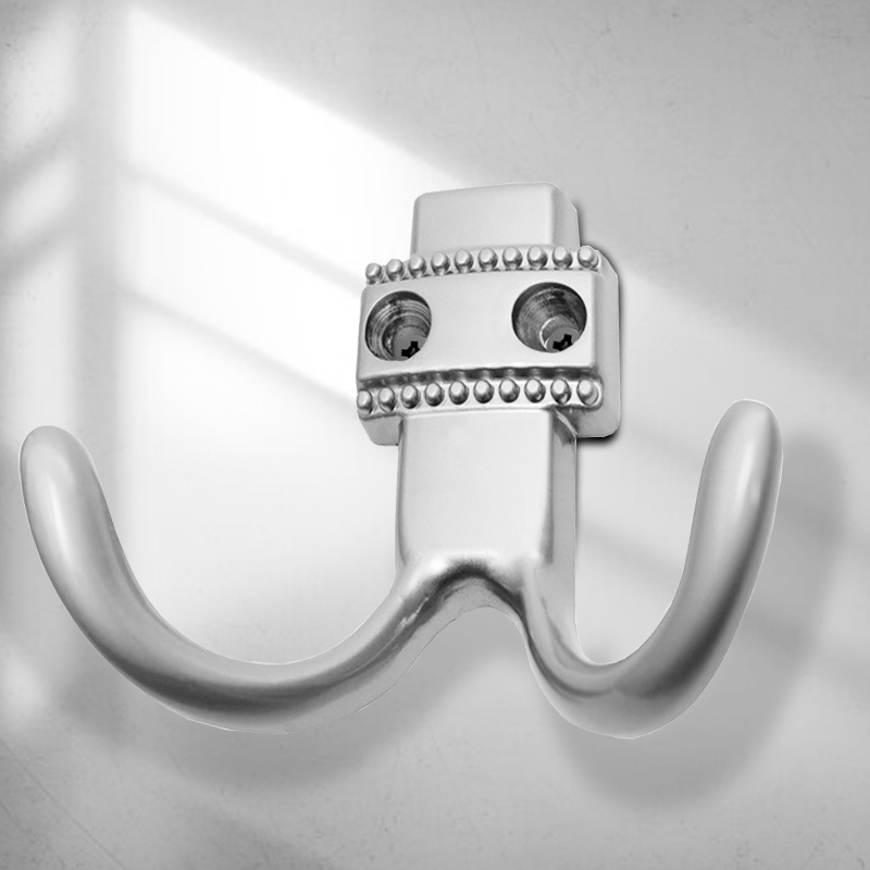 Крючок мебельный Trodos "ZY-209В" 2-рожковый, сплав ЦАМ, хром матовый