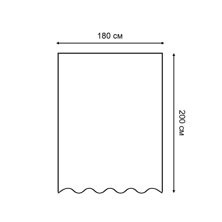 Штора для ванной Delphinium "Зигзаг" ПВХ 180х200см, 12 колец, мультиколор