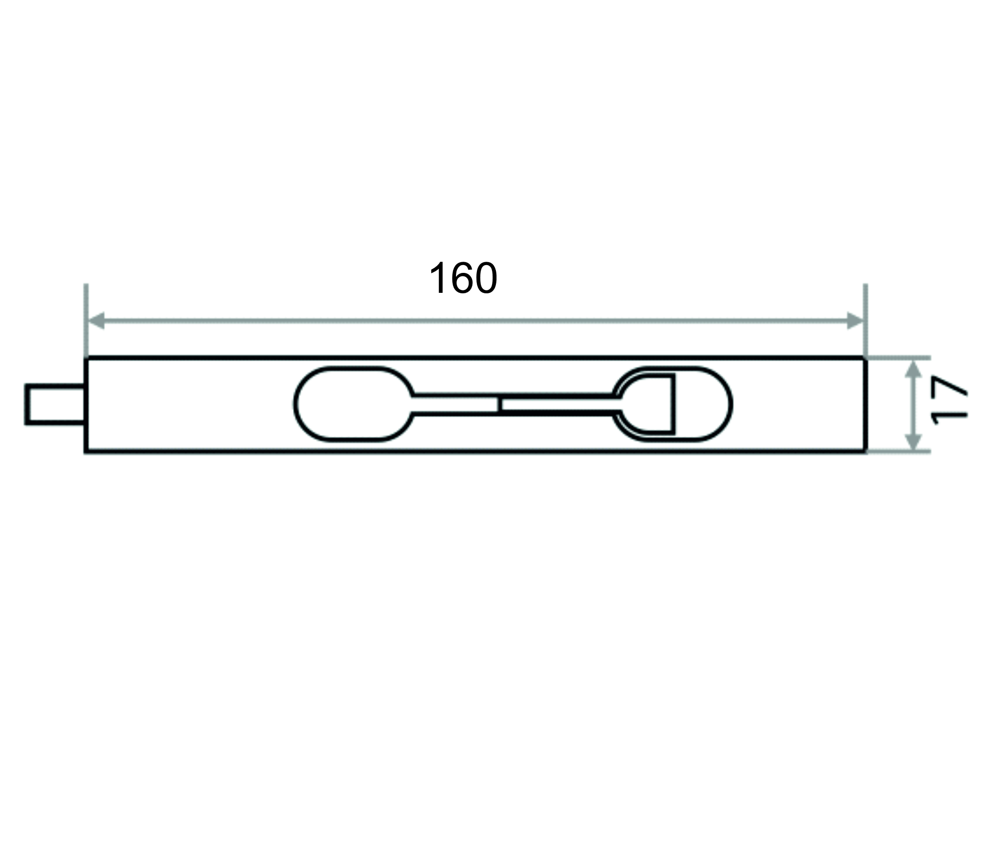Ригель дверной Trodos L160 торцевой, никель