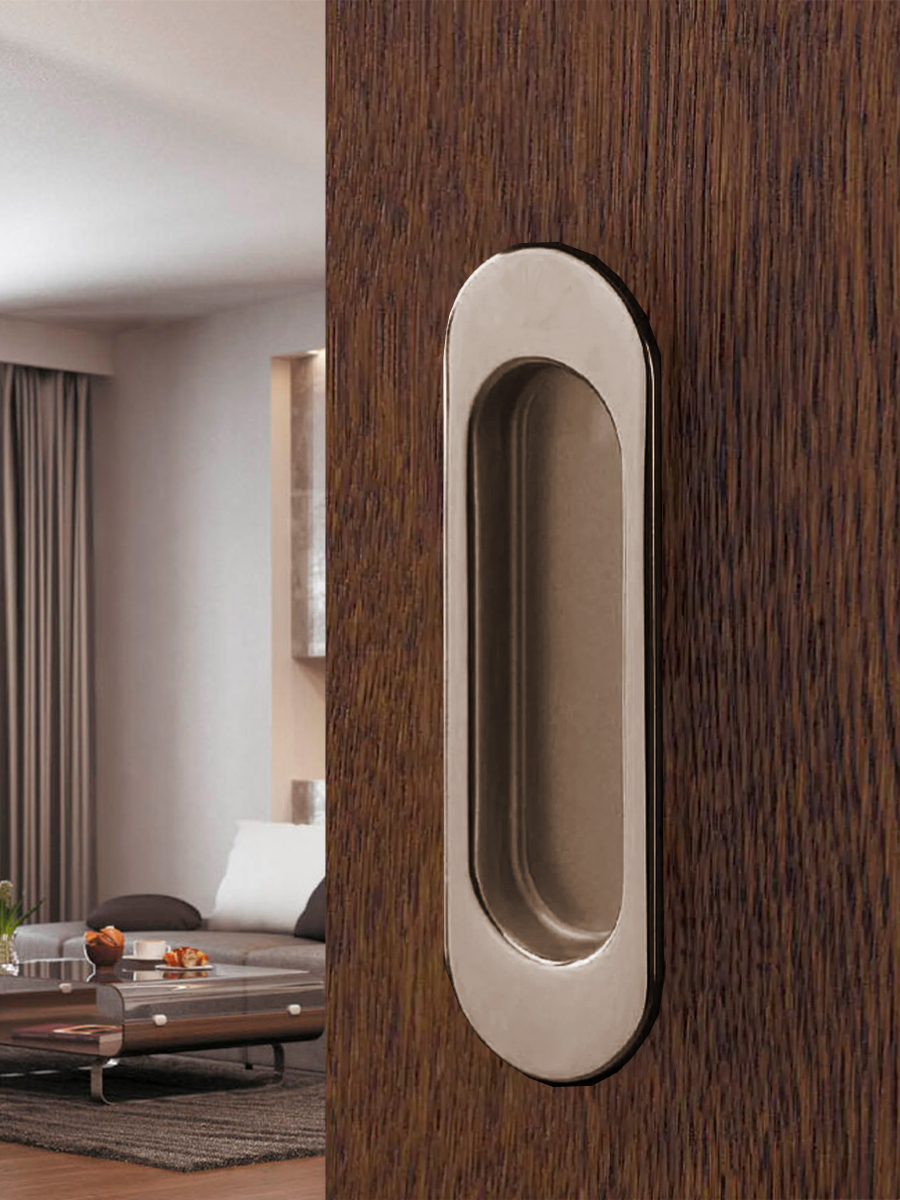 Ручка врезная мебельная Trodos "ZY-83" 64мм сплав ЦАМ, никель