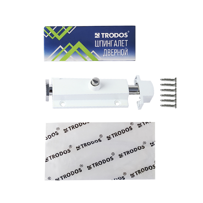 Шпингалет Trodos ZY-118/L80 WW автомат, белый