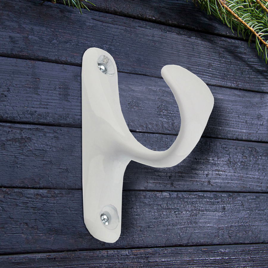 Крючок мебельный Trodos "ZY-214" 1-рожковый, сплав ЦАМ, белый, хедер