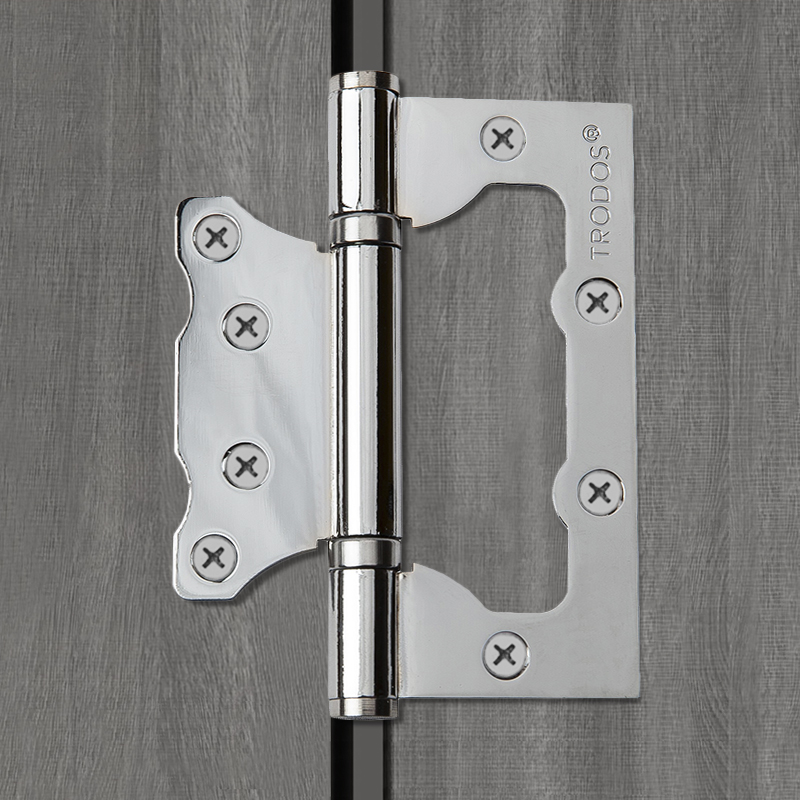 Петля накладная Trodos 100х75х2,5 CP без врезки, хром, флоупак