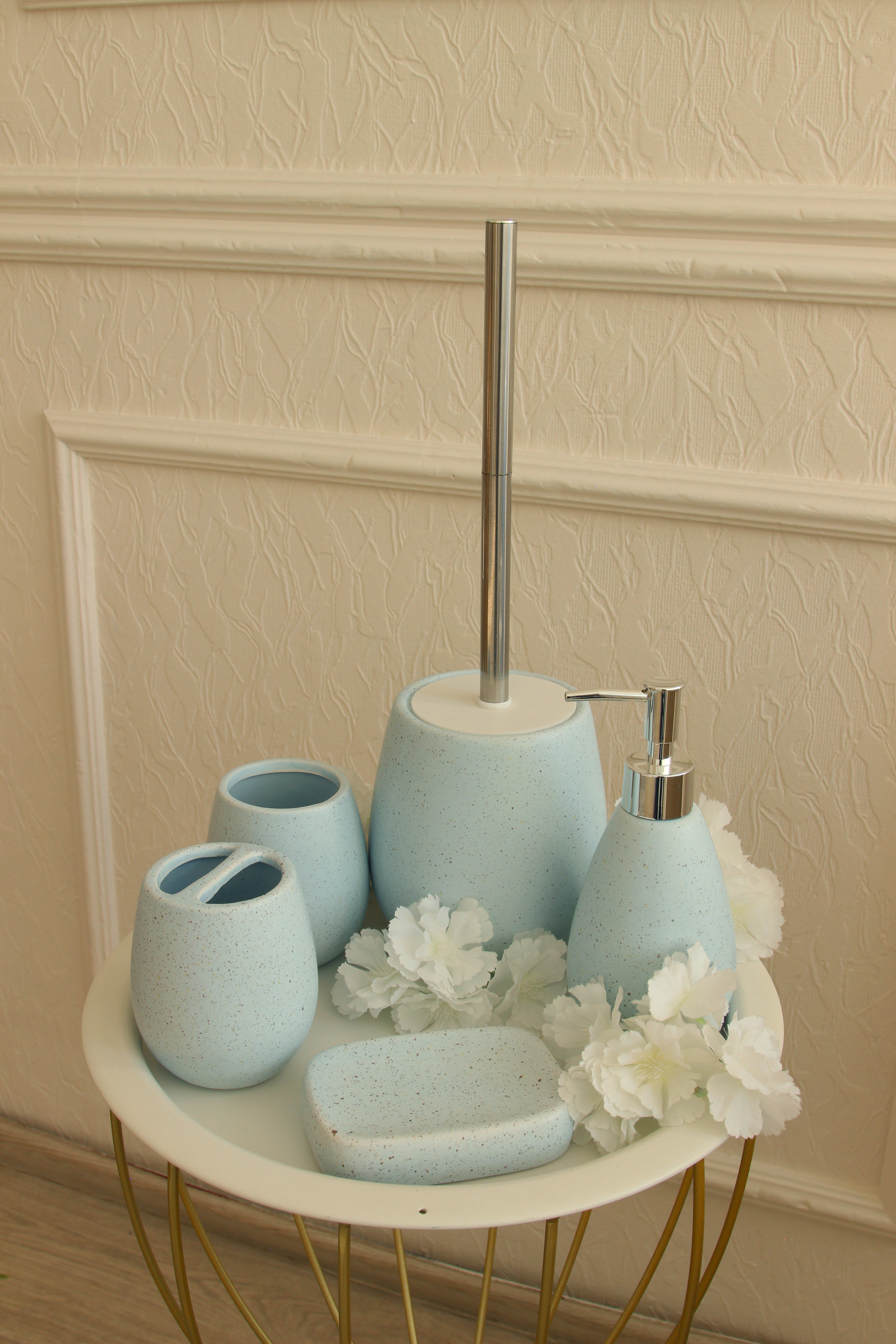 Дозатор для жидкого мыла Delphinium коллекция "Блю Стоун", керамика