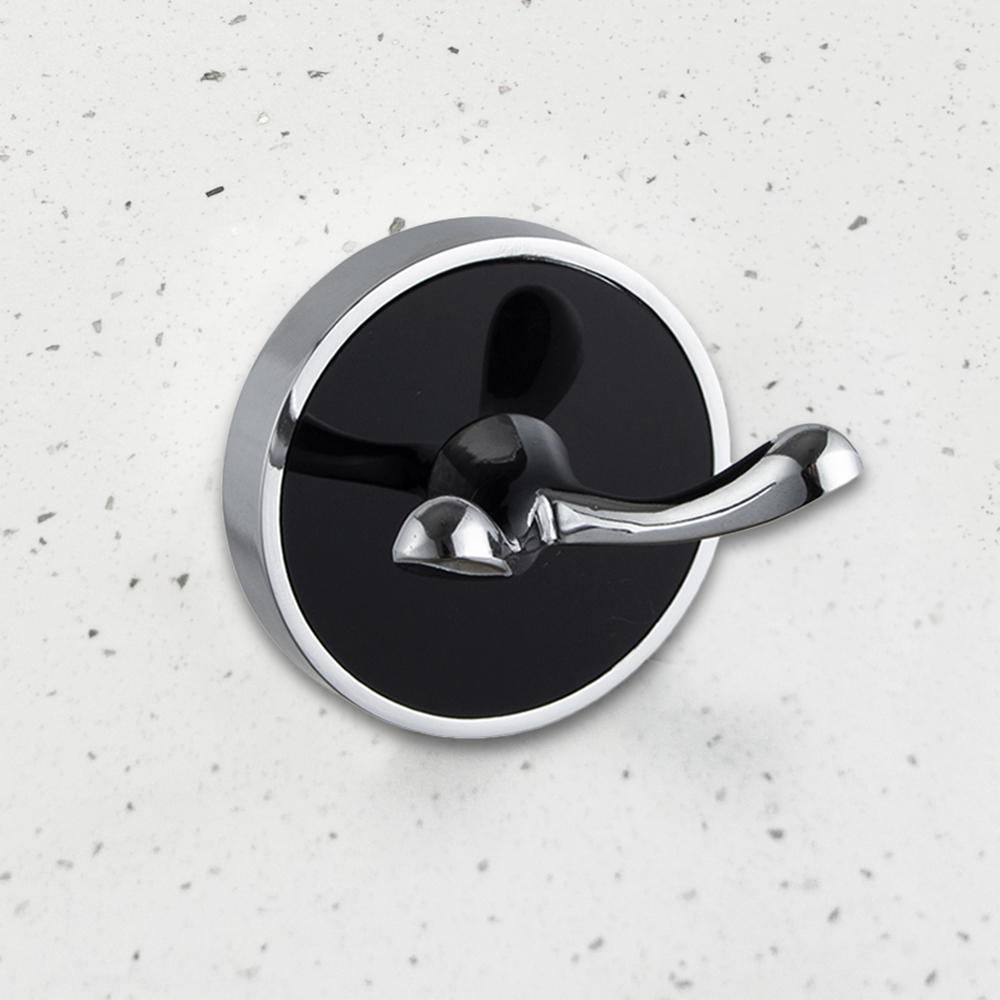 Крючок Zenfort двойной коллекция "Либретто", черный