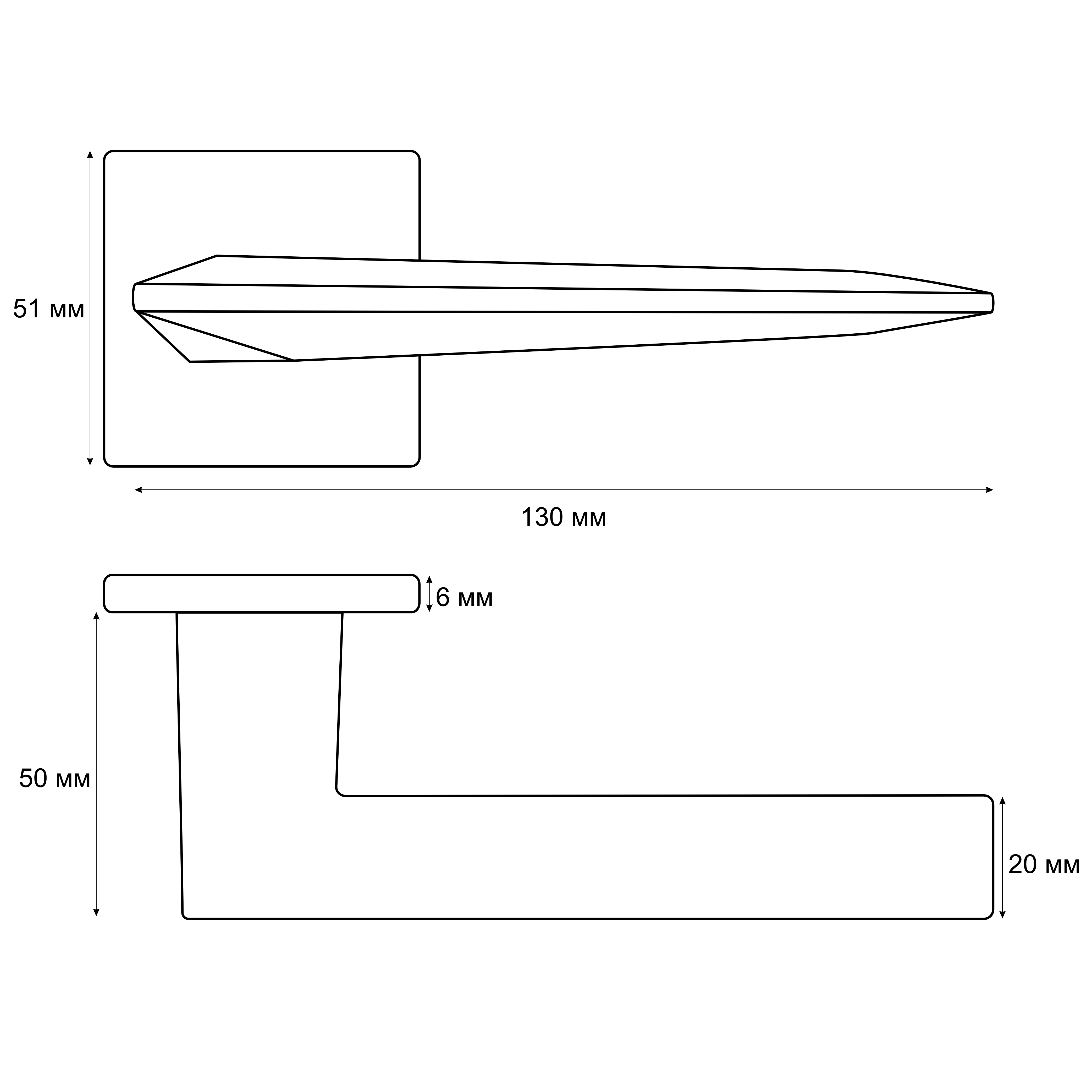 Ручка раздельная Vrata "2176 AL" серия 03 slim, черный