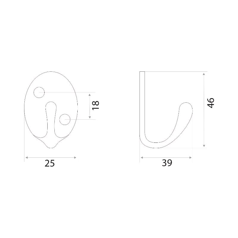 Крючок мебельный Trodos "ZY-205" 1-рожковый, сплав ЦАМ, белый