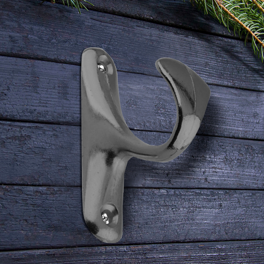 Крючок мебельный Trodos "ZY-214" 1-рожковый, сплав ЦАМ, черный