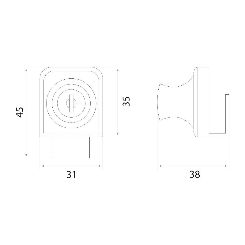 Замок мебельный Trodos "804" для стекла, хром
