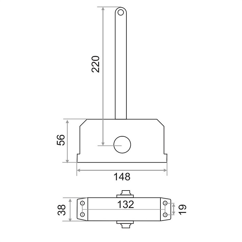 Доводчик дверной Trodos DC-60-НО до 60 кг, серебро