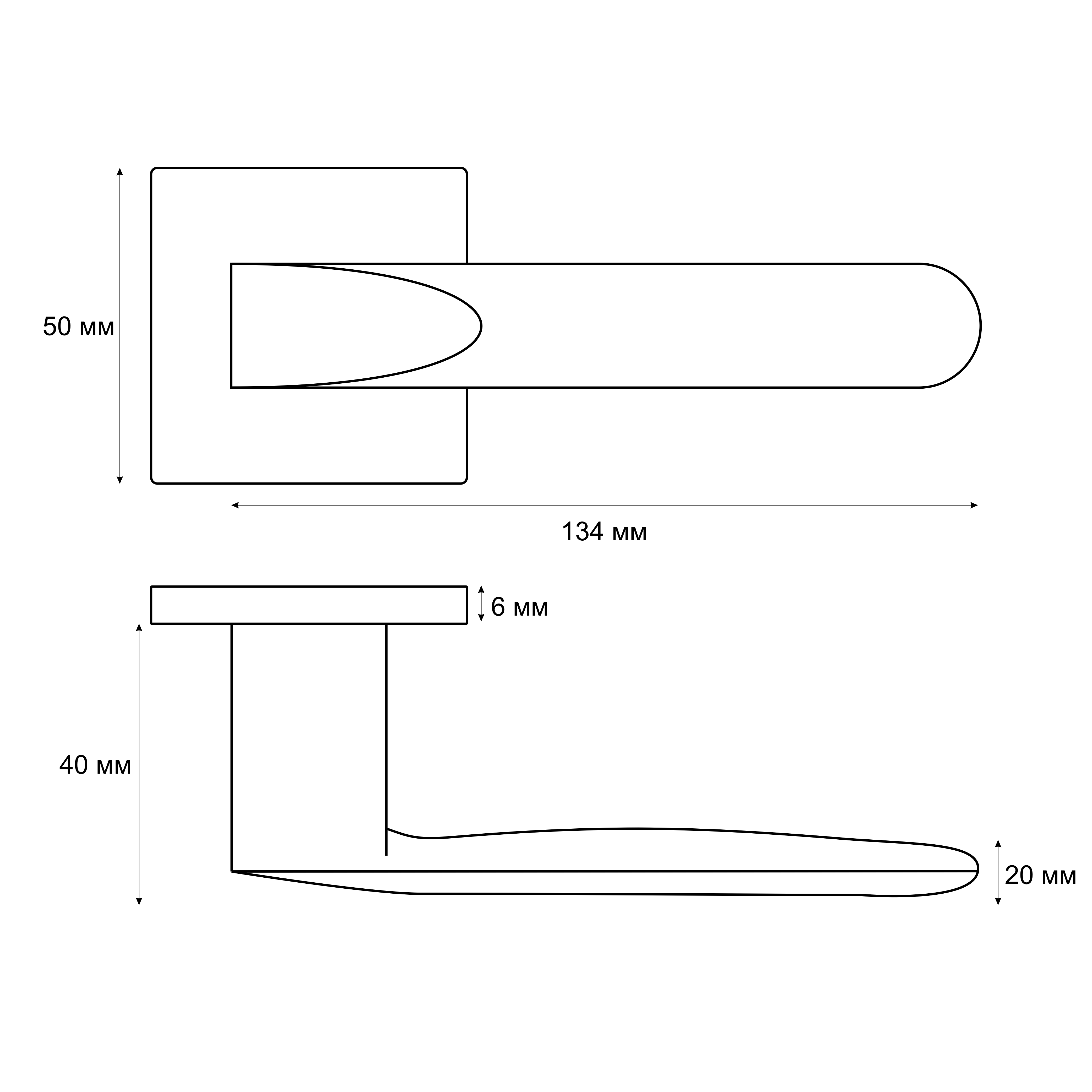 Ручка раздельная Vrata "2173 AL" серия 03 slim, никель