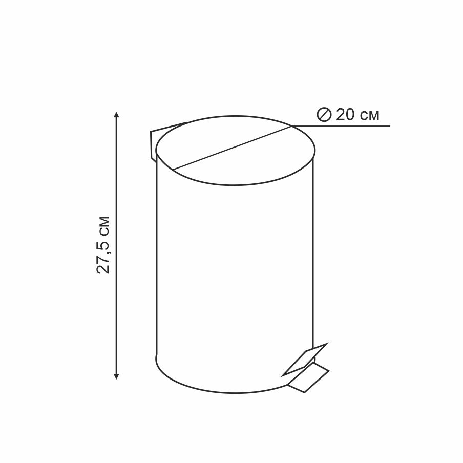 Ведро для мусора Delphinium "0030B" 5л, черный