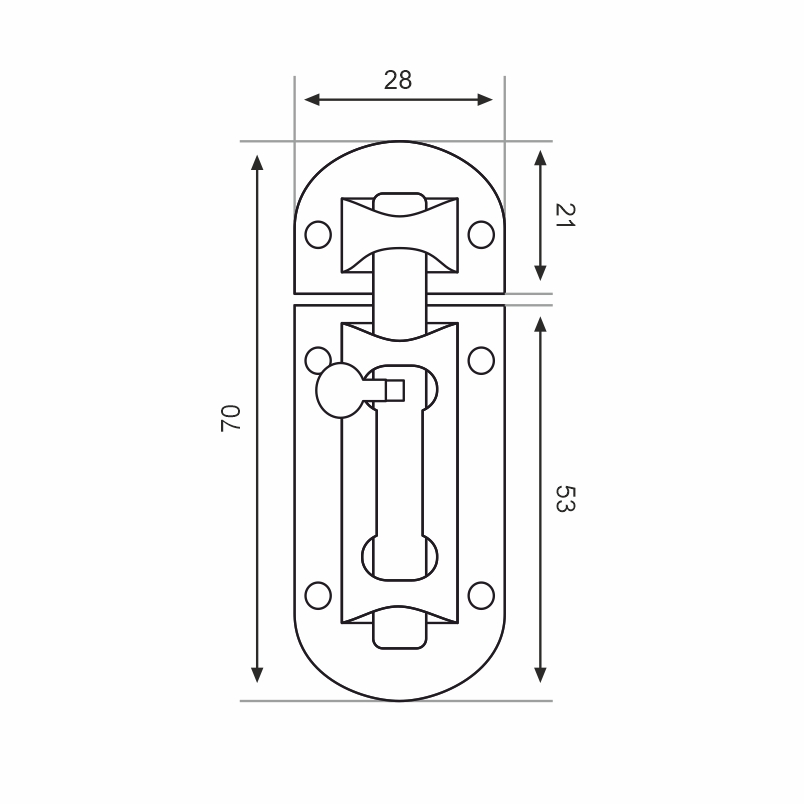 Шпингалет Trodos ZY-113/L70 SN никель