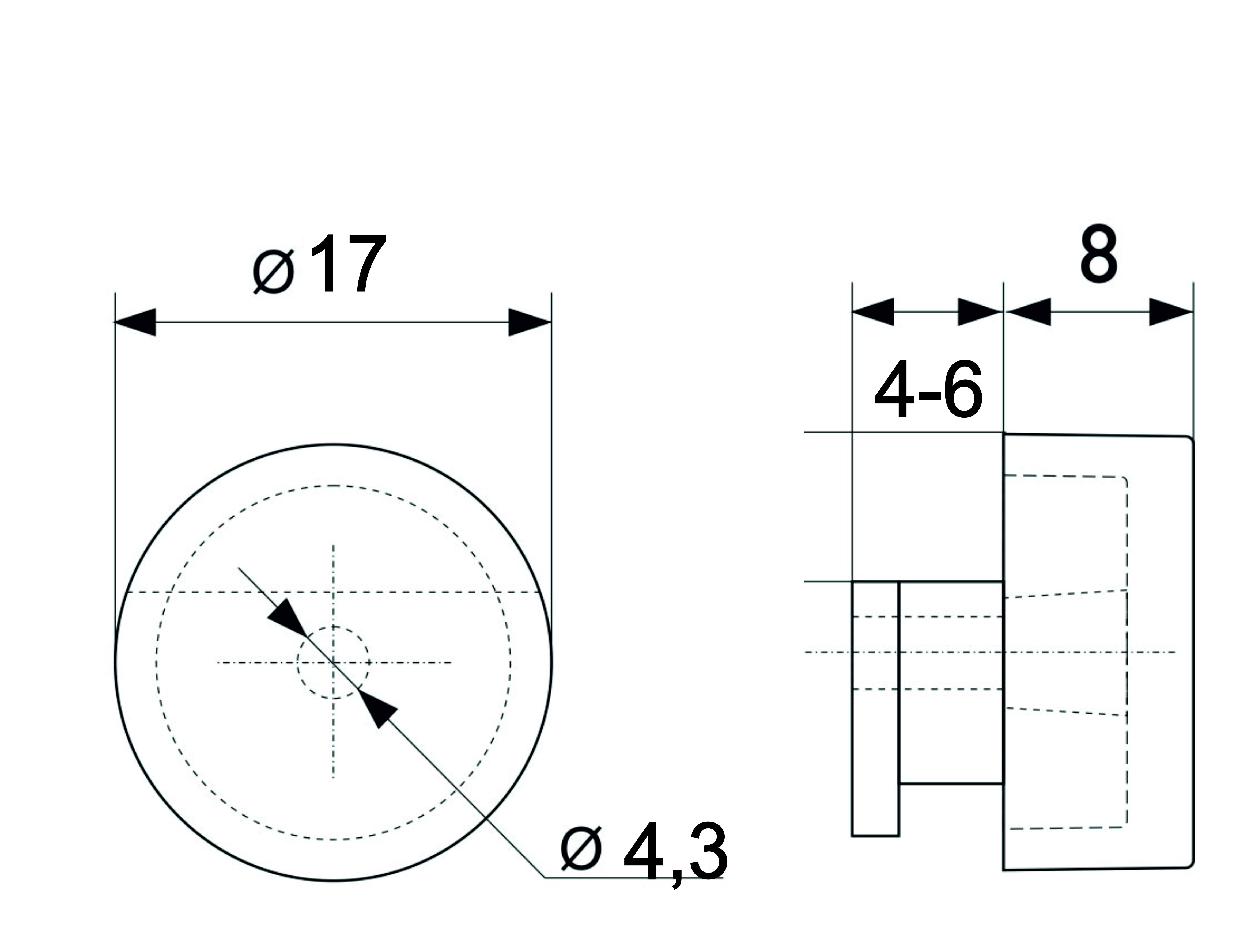 Зеркалодержатель Trodos "101" D17 4шт, золото