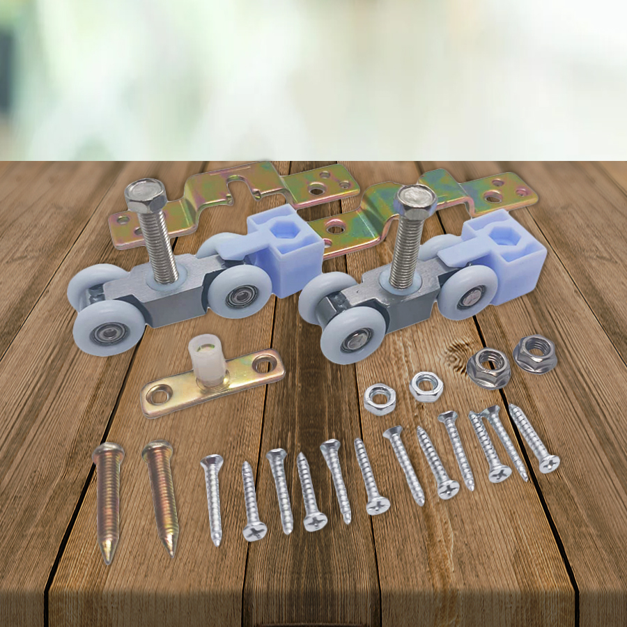 Комплект роликов для раздвижных дверей Trodos QD-018 с фиксатором верхн/накл