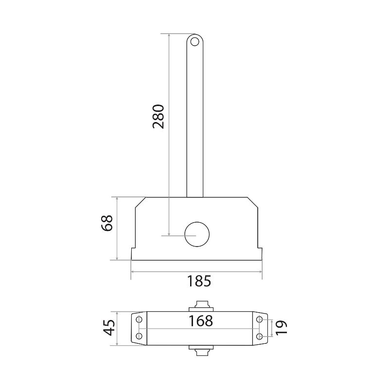Доводчик дверной Trodos DC-100-НО до 100 кг, белый