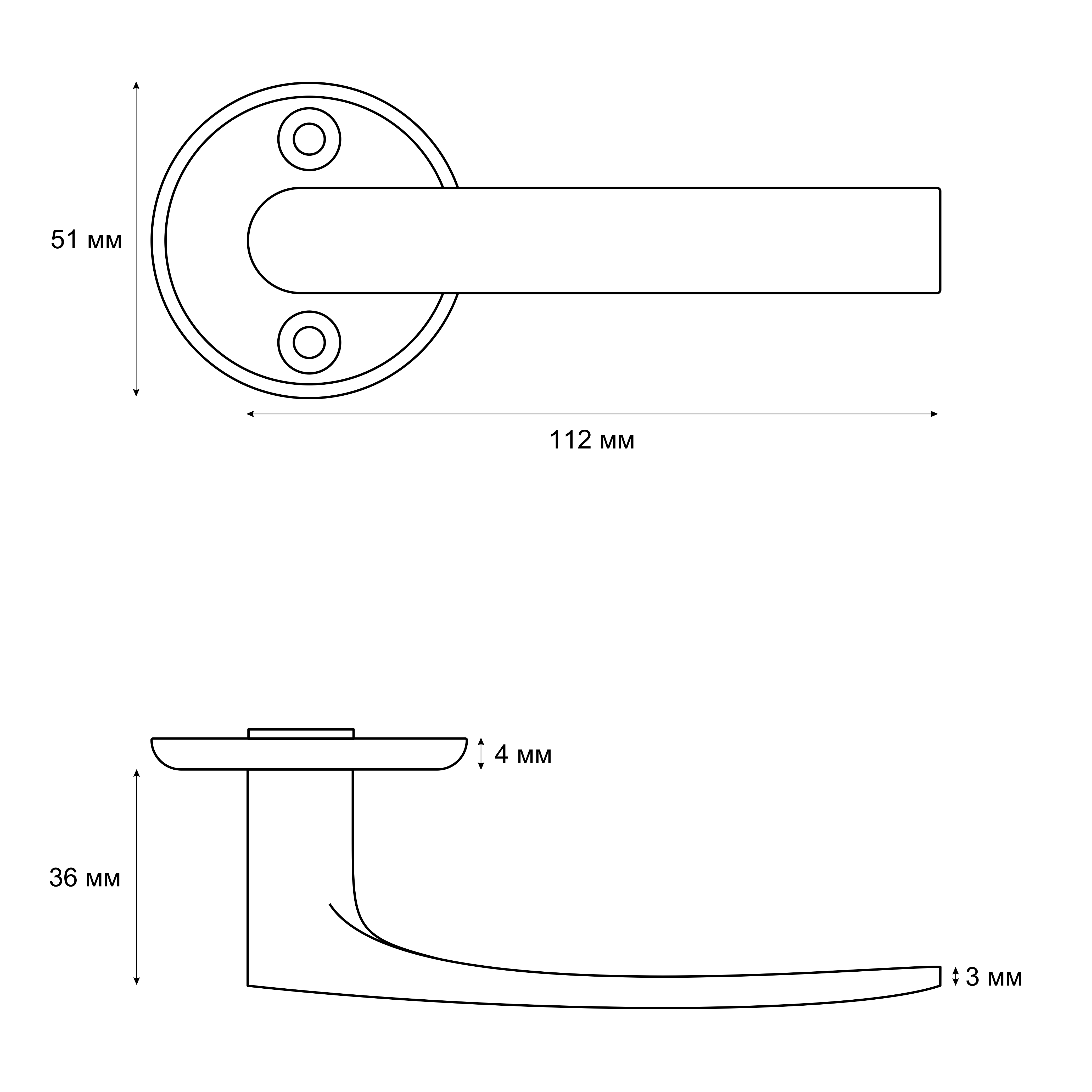 Ручка для финских дверей H-0661 CP хром, пакет