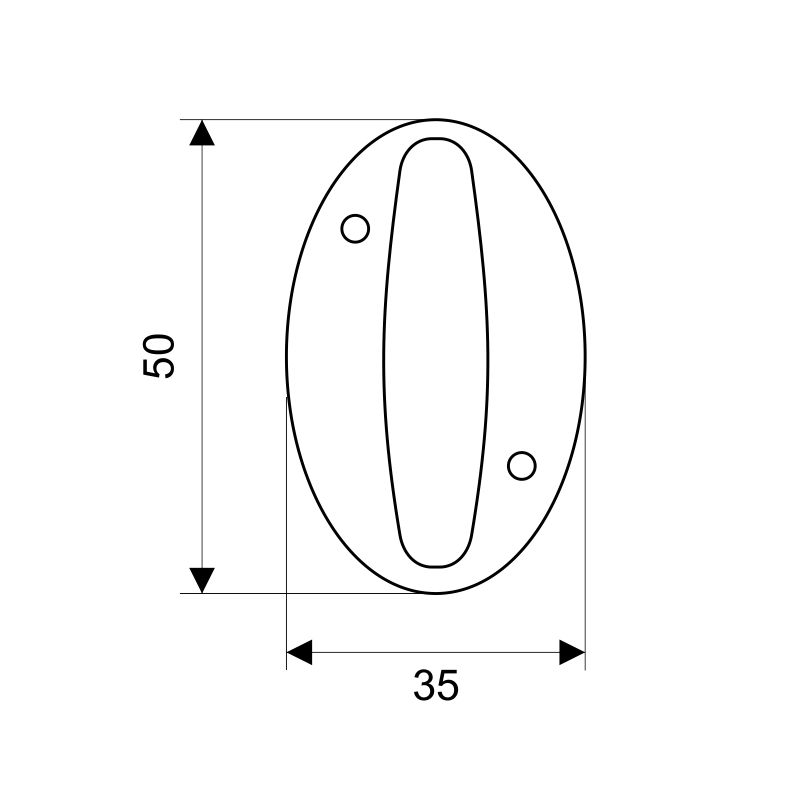 Цифра дверная Trodos "0" золото