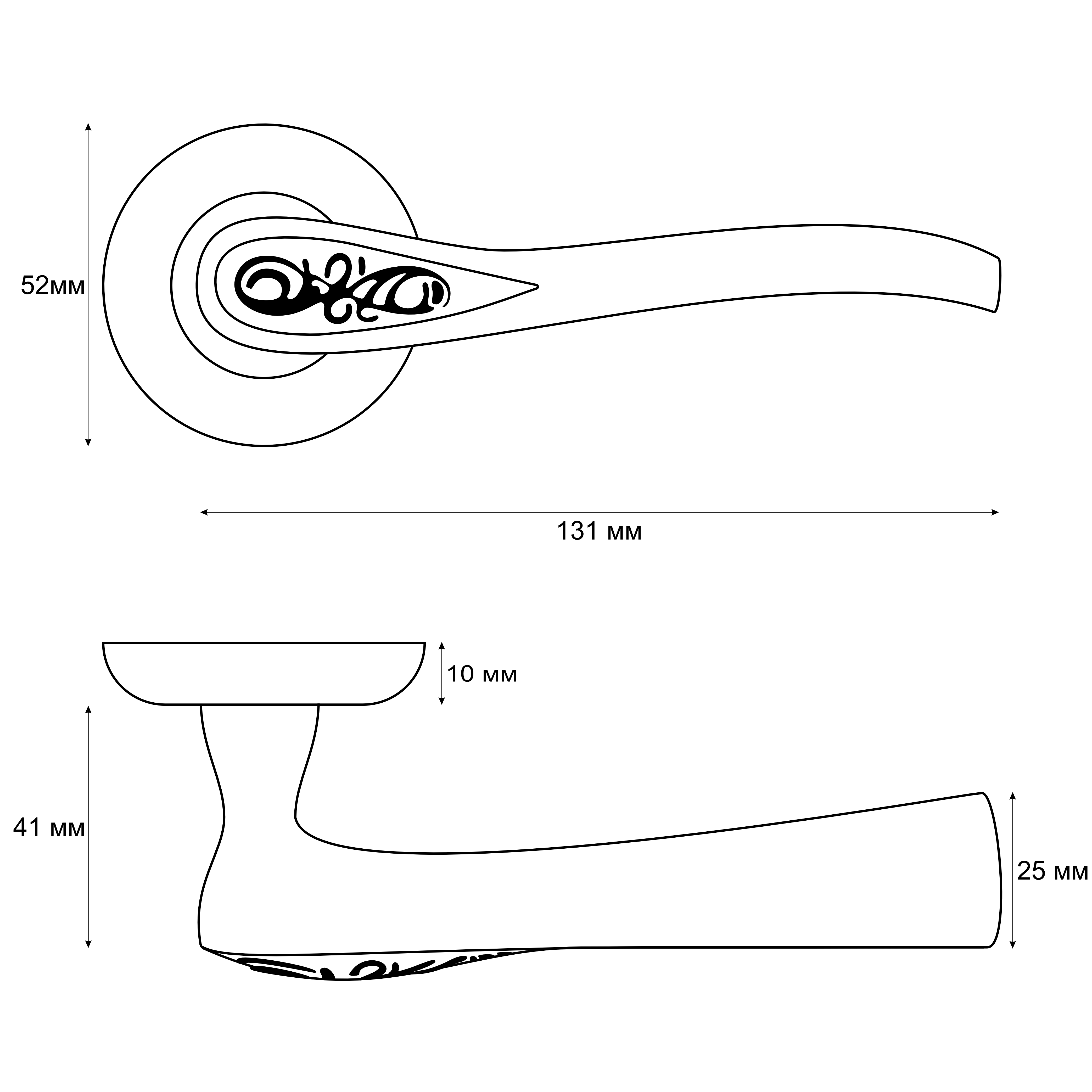 Ручка раздельная Trodos 75-08 SN никель