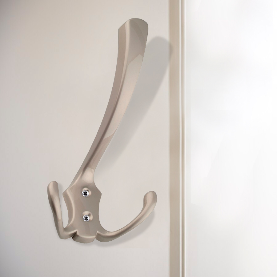 Крючок мебельный Trodos "ZY-204А" 3-рожковый, сплав ЦАМ, никель