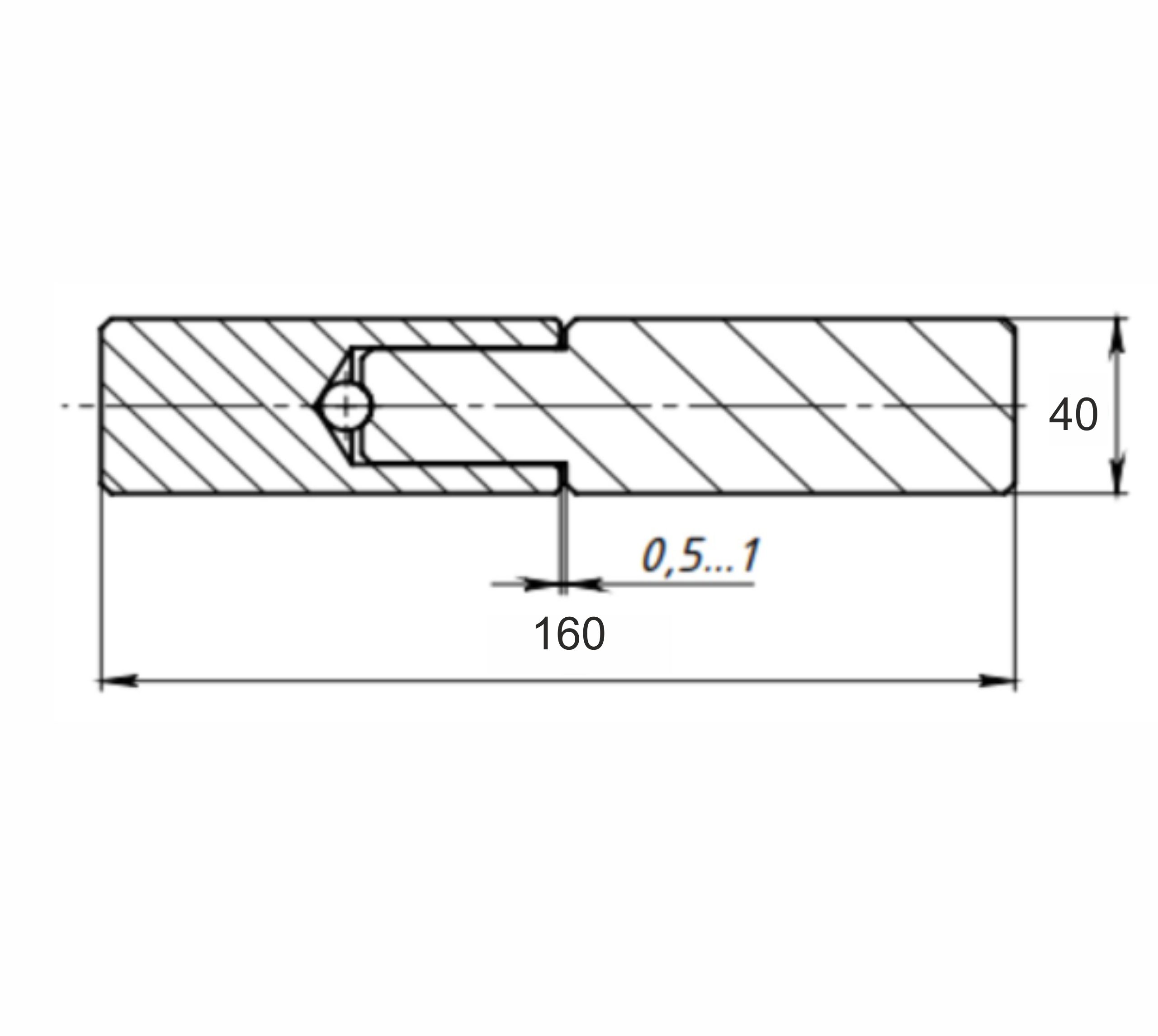 петля гаражная с шаром 40*160 б/п