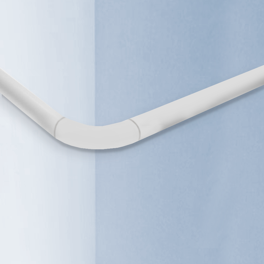 Карниз для ванной Delphinium угловой универсальный П-образный 80см, белый, блистер