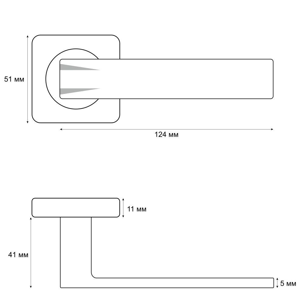 Ручка раздельная Trodos 845-02 BL черный