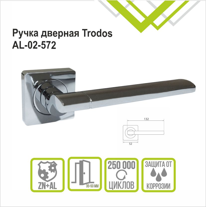 Ручка раздельная Trodos 572-02 CP хром