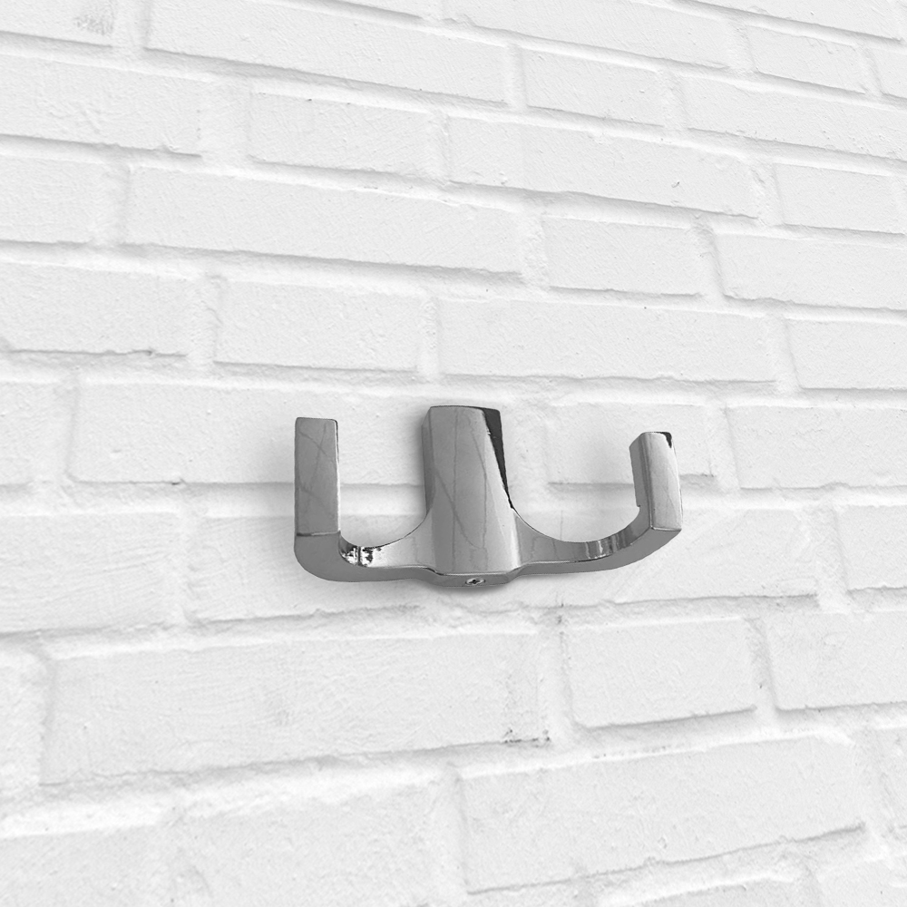 Крючок мебельный Trodos " ZY-146B" 2-рожковый, сплав ЦАМ, хром