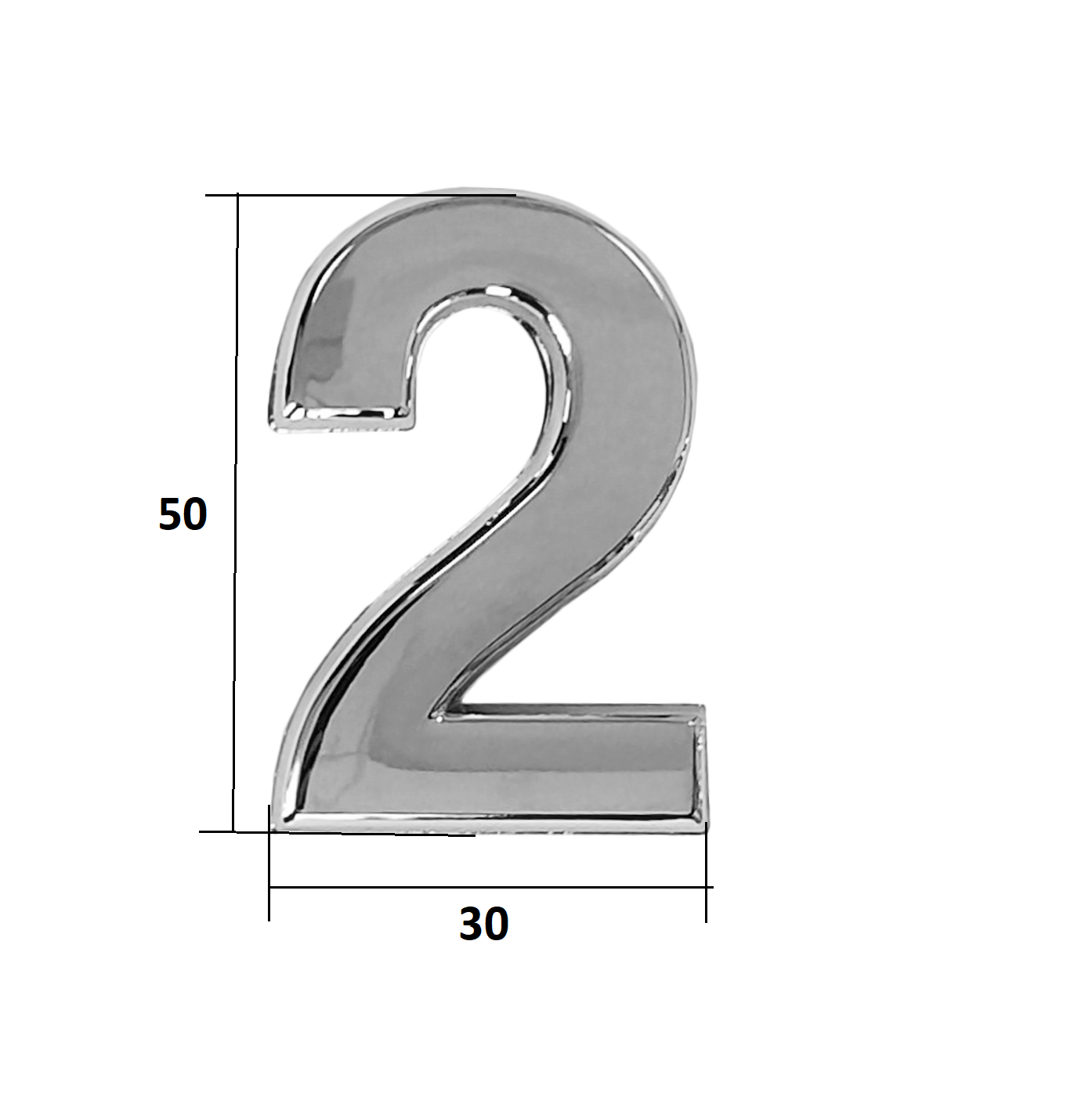 Цифра дверная Trodos "2" классика, хром