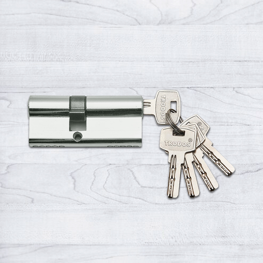 Механизм цилиндровый Trodos ЦМП 70(30/40) сплав ЦАМ 5 ключей, хром