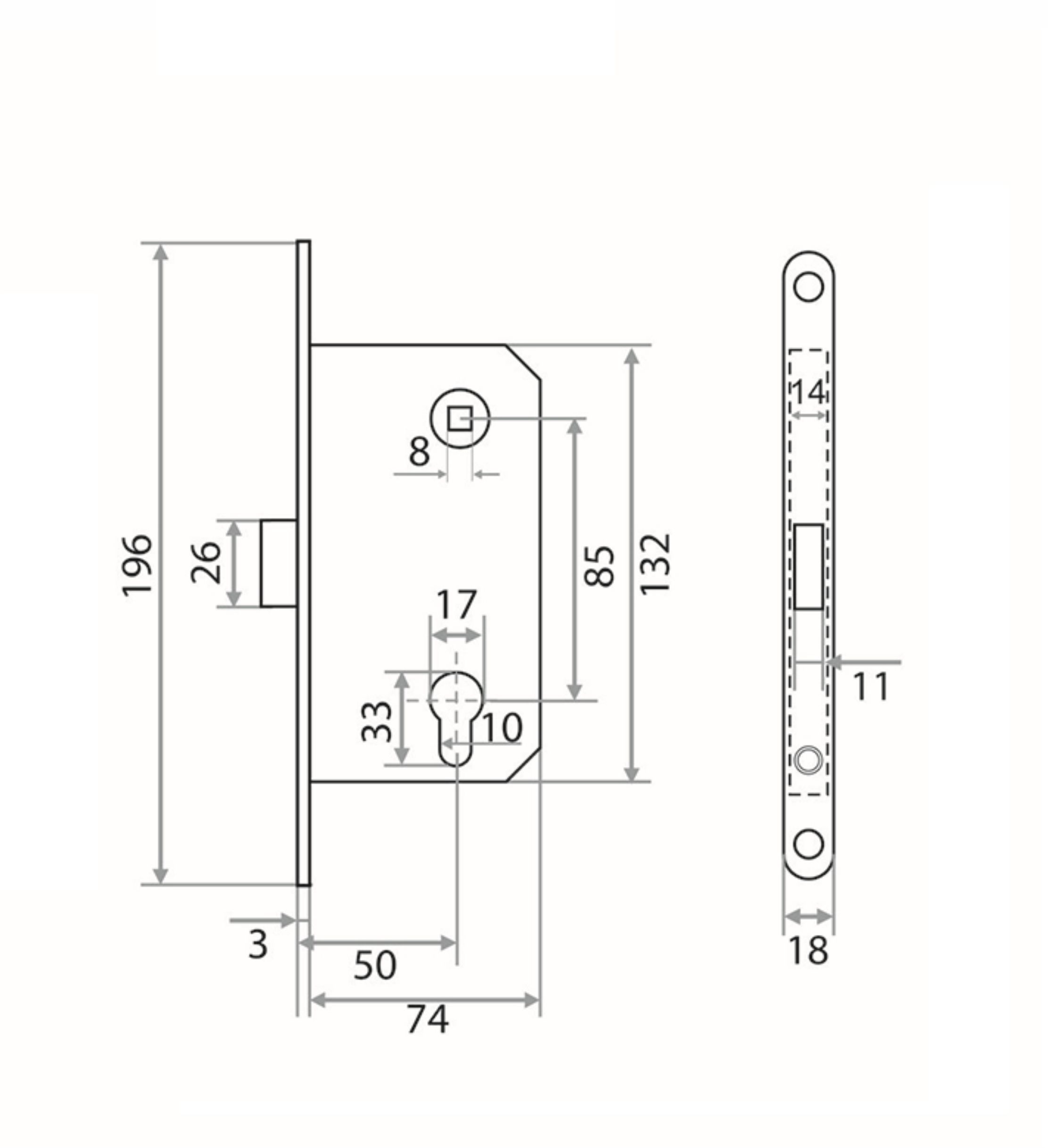 Корпус замка Trodos CX410B-85ET/M SN магнит, никель