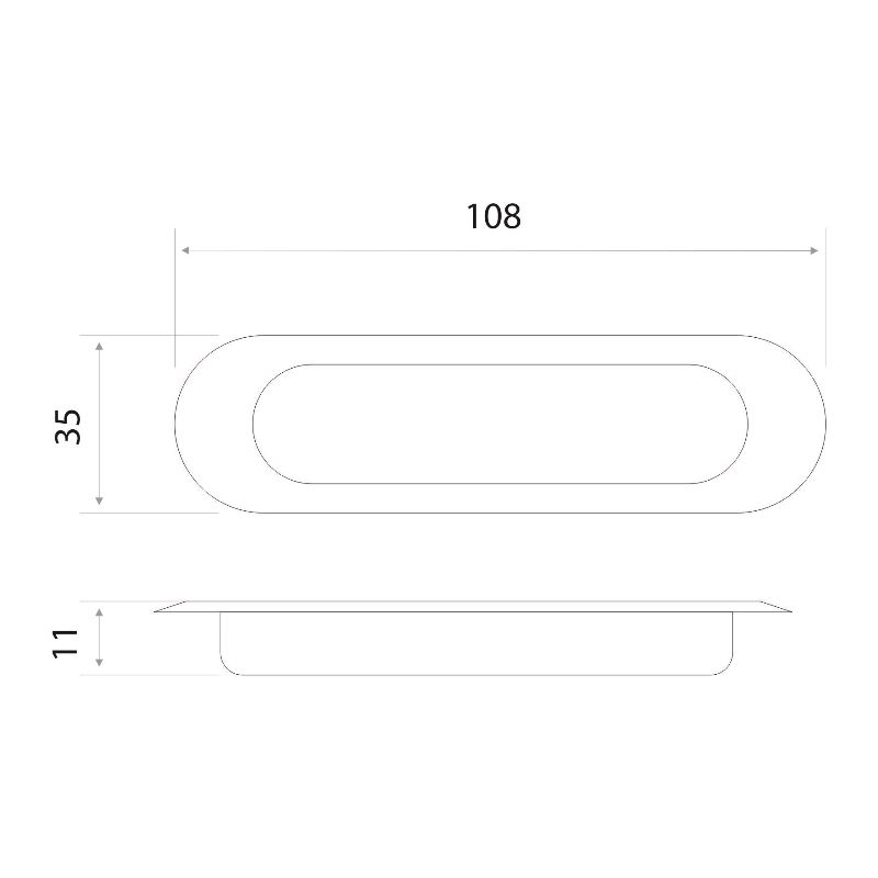 Ручка врезная мебельная Trodos "ZY-83" 64мм сплав ЦАМ, никель