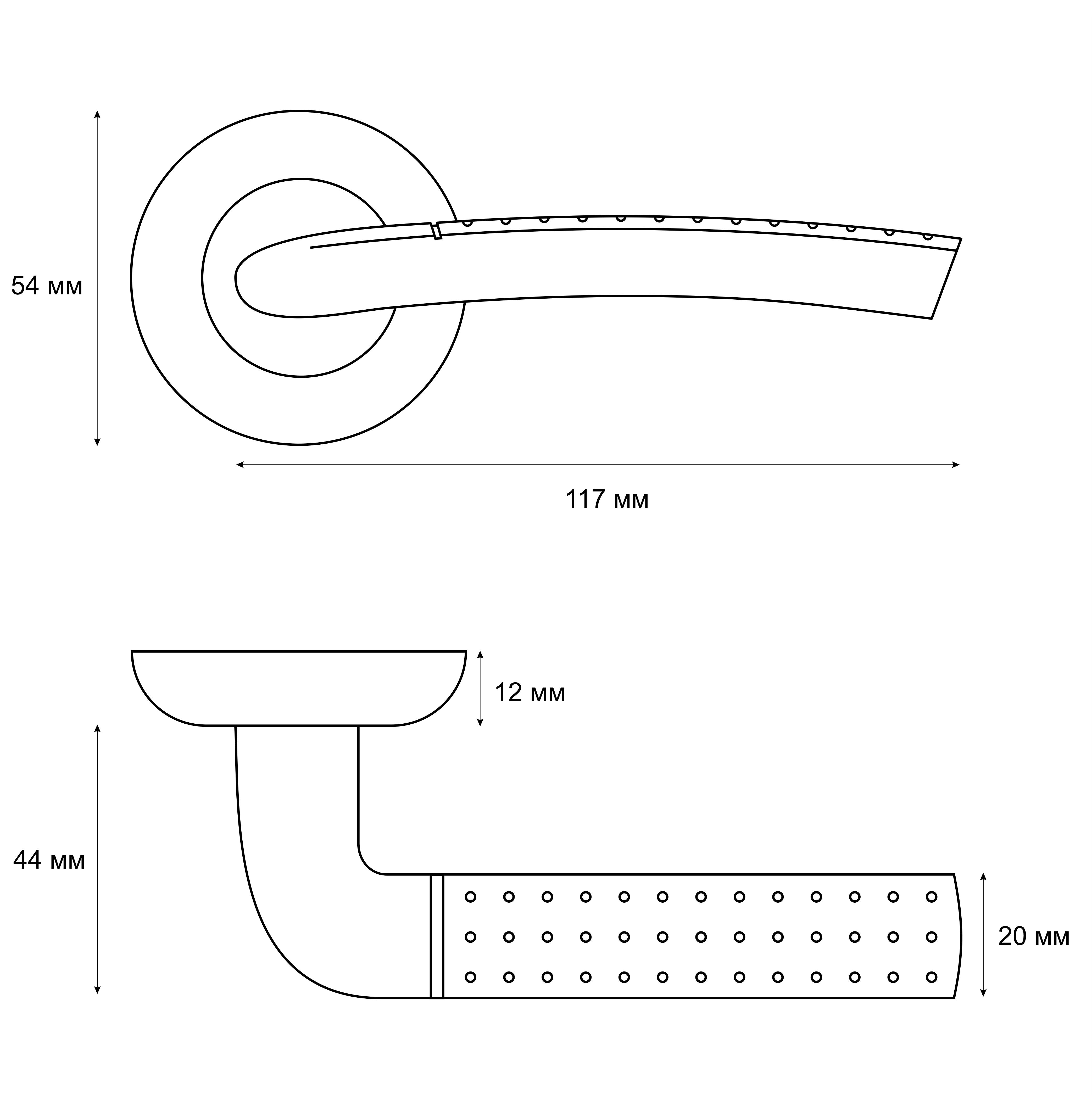Ручка раздельная Trodos 106E-08 CP хром