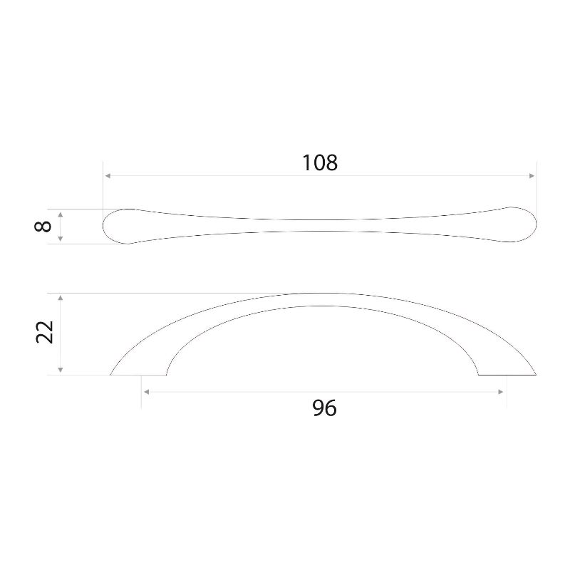 Ручка-скоба мебельная Trodos "ZY-8С" 96мм сплав ЦАМ 18гр, никель