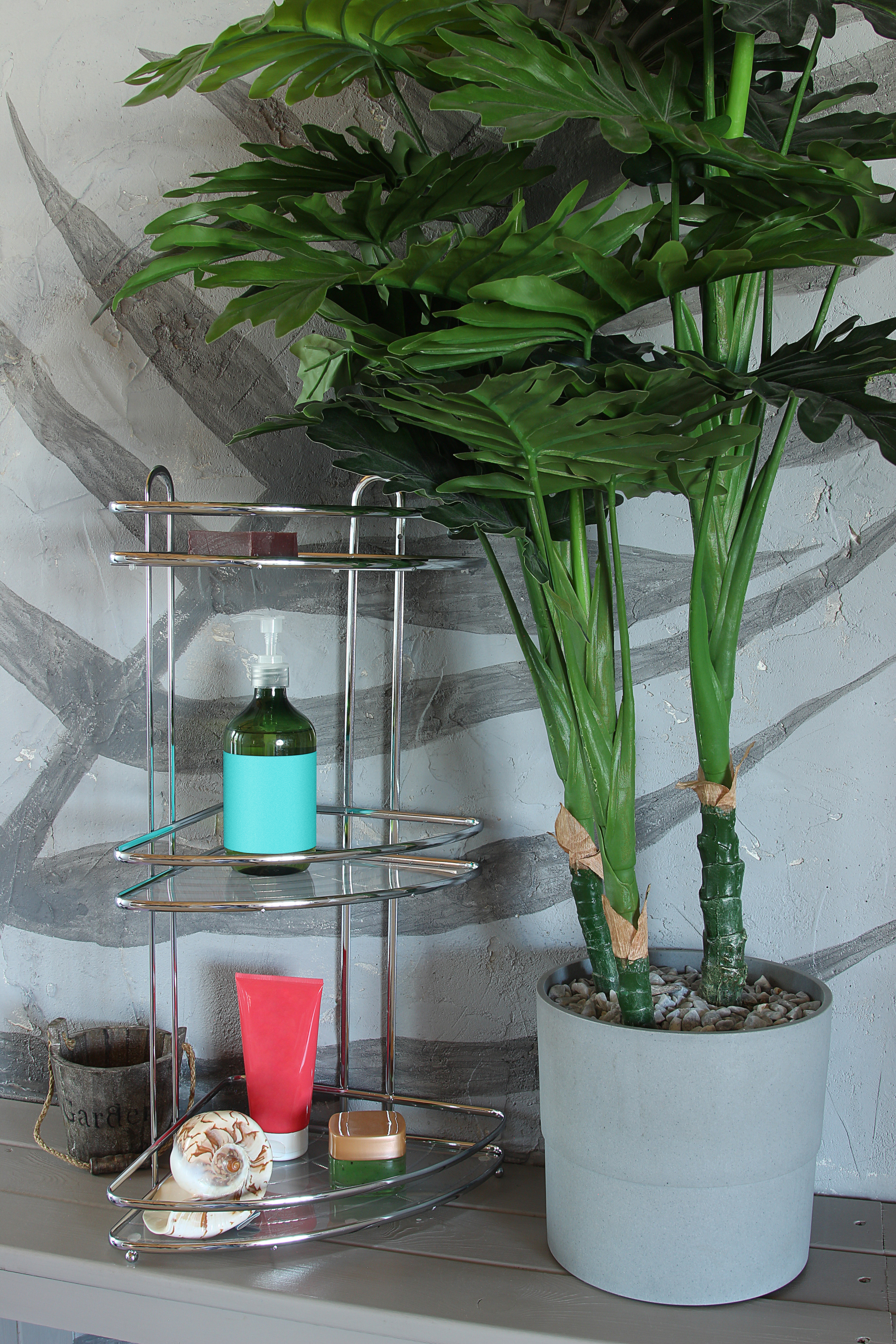 Полка настенная Delphinium 3-ярусная угловая "АЕ-1188", хром