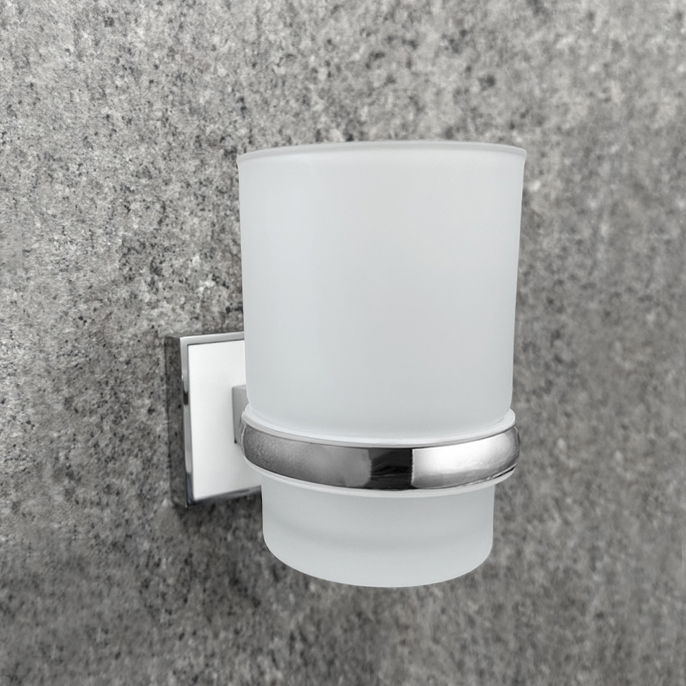 Стакан 1-ый с держателем Zenfort коллекция "Генезис", белый