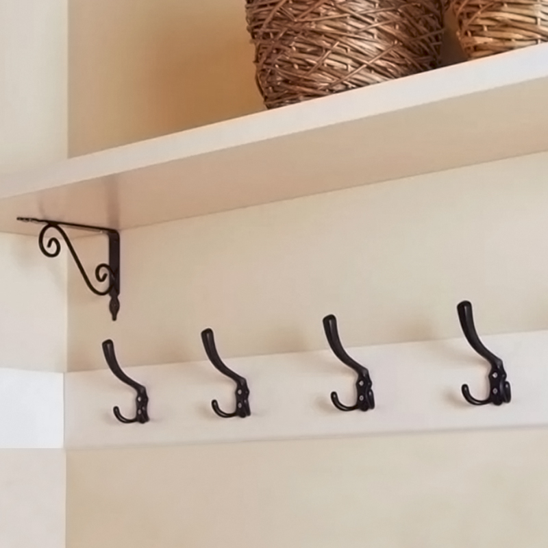 Крючок мебельный Trodos "ZY-204А" 3-рожковый, сплав ЦАМ, черный