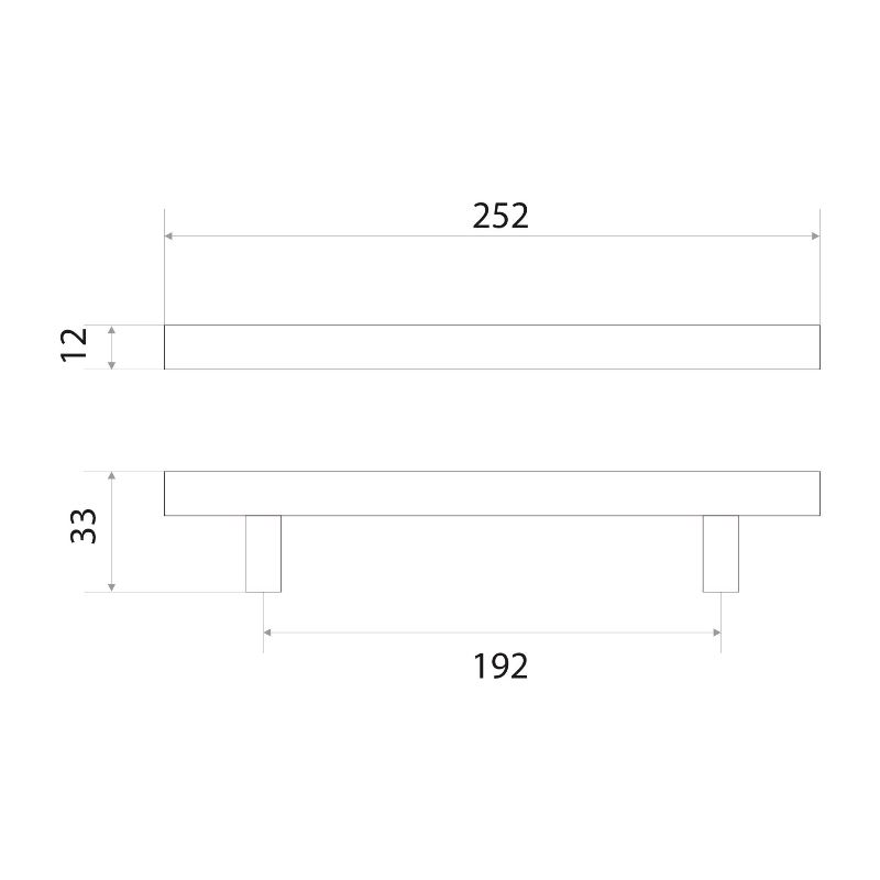 Ручка-рейлинг мебельная Trodos "8926" D12х192-252мм сталь, хром