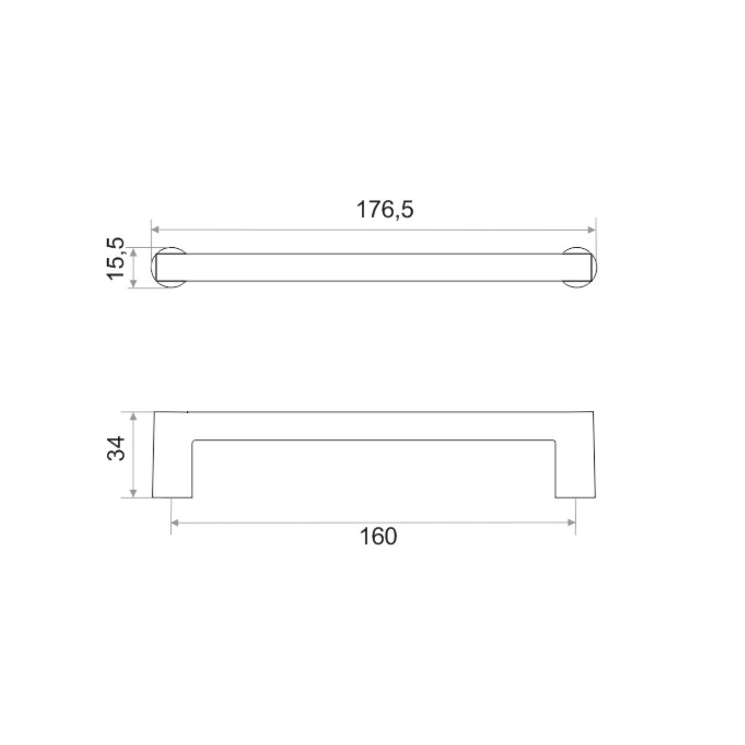 Ручка-скоба мебельная Trodos "22435" 160мм алюминий 73гр, шампань золото, хедер
